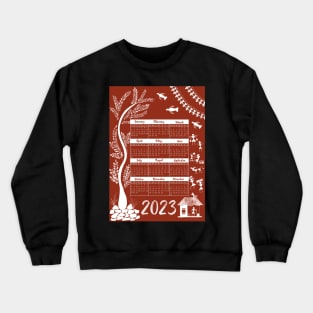 2023 Indian calendar, folk art, calendar, Warli art calendar Crewneck Sweatshirt